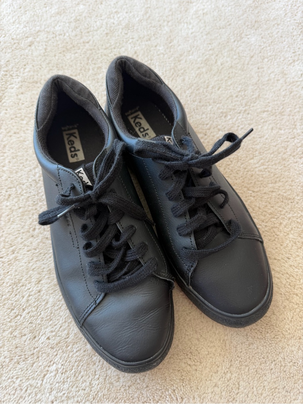 Keds Black Low-Top Leather Sneakers